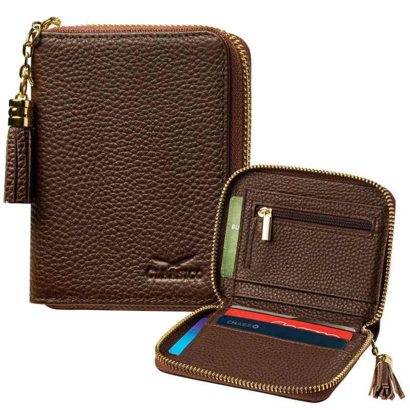 Claasico Bifold Wallet for Women RFID Blocking | Genuine Leather Zip Wallet & Ladies Coin Pocket | Stylish Credit Card Holder | Travel Wallet with Anti-Theft Protection - Image 1